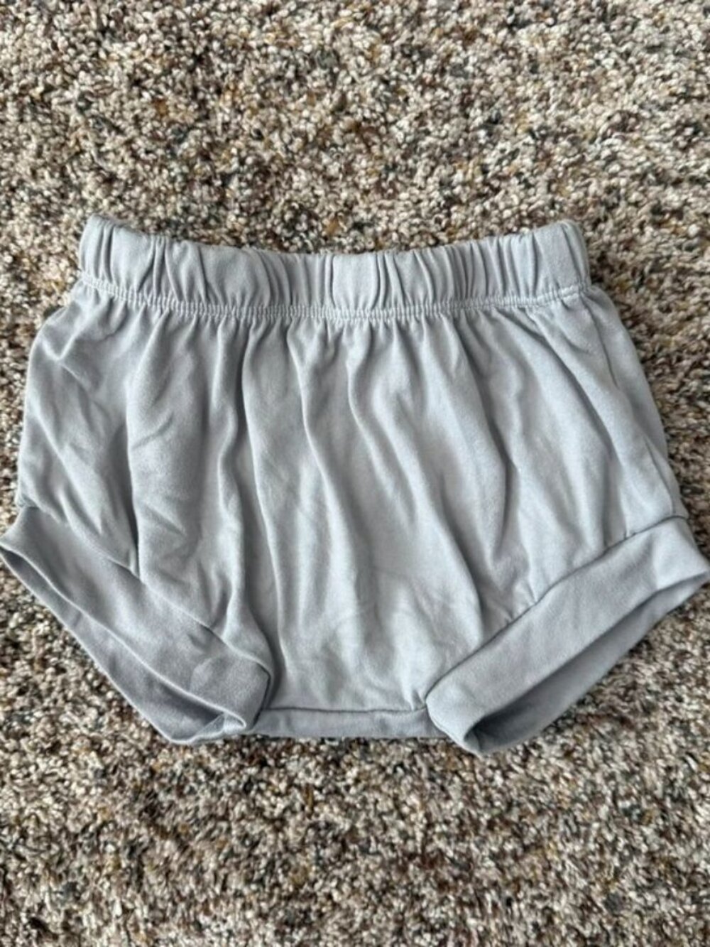 Solid Light Grey Baby Bloomers Elastic Waist Diaper Cover Shorts